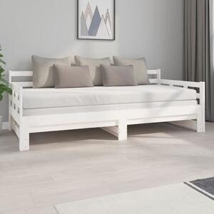 Łóżko rozsuwane, białe, lite drewno sosnowe, 2x(90x200) cm