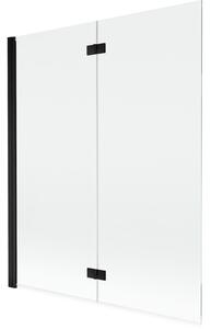 Mexen Mist parawan nawannowy 2-skrzydłowy lewy 140 x 150 cm, transparent, czarny - 8A9-140-002-70-00-L