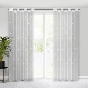 Firana gotowa EUROFIRANY Elsa 140 x 250 cm BiaÅo-Å¼Ã³Åty