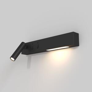 COMODO kinkiet czarny LED 8W podświetlenie i regulowany spot do czytania