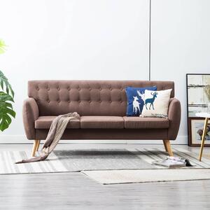 3-osobowa sofa tapicerowana tkaniną, 172x70x82 cm, brązowa