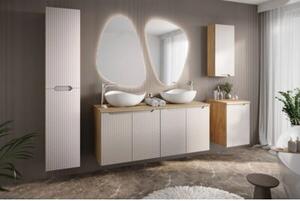 Szafka pod umywalkę LUXOR BEIGE 82-60-2D 60cm dąb olejowany/beżowa