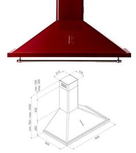 Okap VESTFROST VE-90RSABR Bordowy 745m3/h 66dB klasa A++