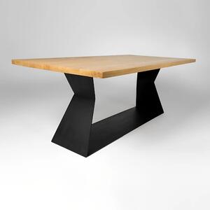 Dębowy stół na czarnej metalowej podstawie do jadalni PHARELL