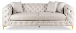 Sofa SORRENTO 3S Trzyosobowa Kremowa Welurowa Nowoczesna Glamour