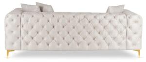 Sofa SORRENTO 3S Trzyosobowa Kremowa Welurowa Nowoczesna Glamour
