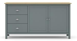 Szarozielona komoda z litego drewna sosnowego 150x80x40 cm Misti – Marckeric