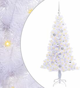 Sztuczna choinka z 150 diodami LED Biały 150 cm PVC i Stal
