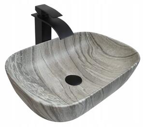Umywalka nablatowa Estiva ALIA Marmo Gray marmur szara 44,5x32,5x13,5 cm 1 szt