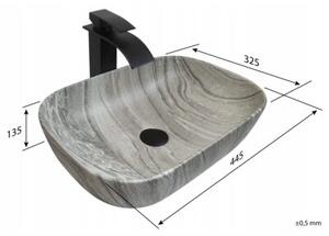 Umywalka nablatowa Estiva ALIA Marmo Gray marmur szara 44,5x32,5x13,5 cm 1 szt