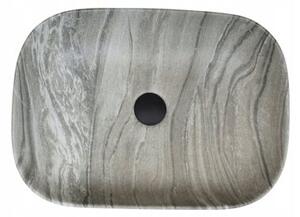 Umywalka nablatowa Estiva ALIA Marmo Gray marmur szara 44,5x32,5x13,5 cm 1 szt