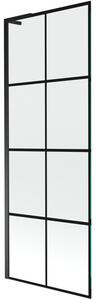 Mexen Next L parawan nawannowy 1-skrzydłowy 70 x 150 cm, czarna kratka, czarny - 895-070-000-03-77-70