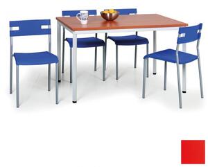 Zestaw stół 1200 m + 4 plastikowe krzesła LINDY czerwone GRATIS