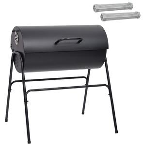 Grill beczkowy z 2 rusztami do gotowania 3 szt. 80 x 73 x 90 cm