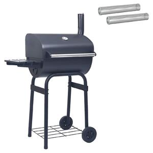 Grill węglowy 75 x 48 x 120 cm srebrny