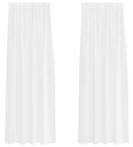 Firany Voile z zasłonami 2 pcs Biały 225 x 140 cm Poliester
