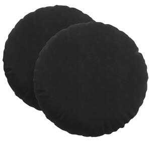 Poduszki na siedziska 2 pcs Czarny Ø 80 x 29 cm Aksamit