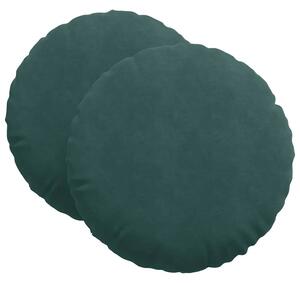 Poduszki na siedziska 2 pcs Ciemna zieleń Ø 80 x 29 cm Aksamit