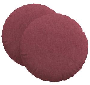 Poduszki na siedziska 2 pcs Czerwone wino Ø80 x 29 cm tkanina
