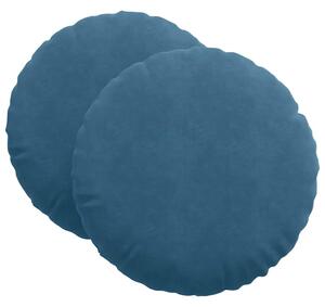 Poduszki na siedziska 2 pcs Niebieski Ø 80 x 29 cm Aksamit