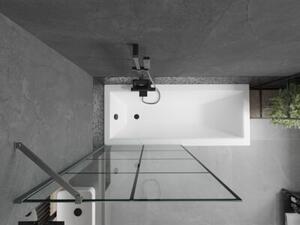 Mexen Next parawan nawannowy 1-skrzydłowy 90 x 150 cm, czarna kratka, gun gray szczotkowany - 895-090-000-00-77-66