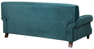 Sofa 3-osobowa kanapa z poduszkami styl retro welurowa lazurowa Eike Beliani
