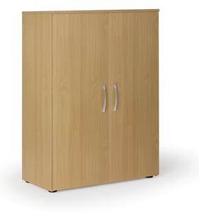 Szafa biurowa z drzwiami PRIMO KOMBI, 2 półki, 1129 x 800 x 400 mm, wenge