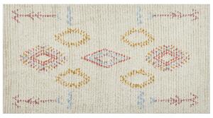 Dywan bawełniany prostokątny 80 x 150 cm geometryczny wzór beżowy Bettiah Beliani
