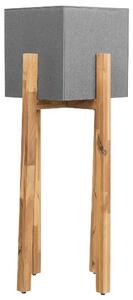 Kwietnik szary na drewnianym stojaku cementowy kwadratowy 95 cm Drimos Beliani