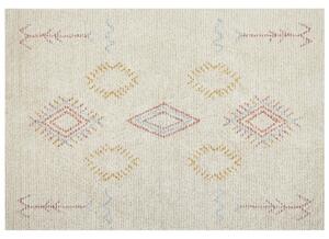 Dywan bawełniany prostokątny 160 x 230 cm geometryczny wzór beżowy Bettiah Beliani