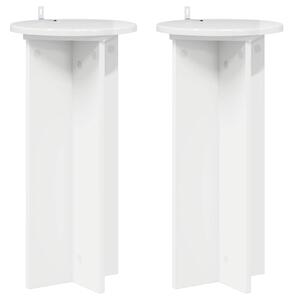 Stojak na rośliny 2 pcs Biały wysoki połysk 29,5 x 29,5 x 60 cm