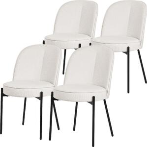 ML-Design krzesa do jadalni zestaw 4 beowych krzese kuchennych z poliestru z metalowymi nogami krzeso do salonu z oparciem tapicerowane krzesa do jadalni kuchnia