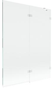 Mexen Lunar parawan nawannowy 2-skrzydłowy prawy 130 x 150 cm, transparent, biały - 897-130-100-20-00-P