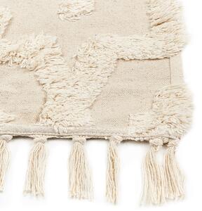 Dywan bawełniany tuftowany geometryczny w stylu boho 140 x 200 cm beżowy Itanagar Beliani