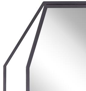 Metalowe lustro ścienne wiszące 60 x 80 cm rama szare Nire Beliani
