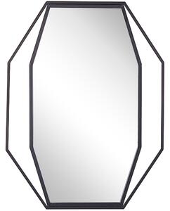Metalowe lustro ścienne wiszące 60 x 80 cm rama szare Nire Beliani