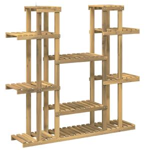 Stojak na rośliny Biały 123 x 25 x 114,5 cm Lite Drewno Akacji
