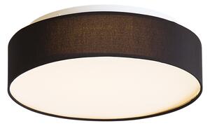 Inteligentna lampa sufitowa czarna 35 cm z LED i pilotem - Flat Drum