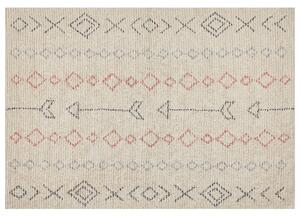 Dywan bawełniany tkany geometryczny wzór 160 x 230 cm beżowy Dispur Beliani