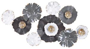 Nowoczesna dekoracja ozdoba ścienna metalowa kwiaty wielokolorowa Potassium Beliani