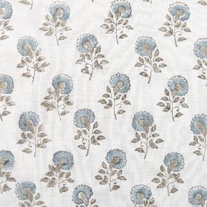 Poduszka dekoracyjna bawełna 45 x 45 cm z frędzlami biało-niebieska Pallida Beliani