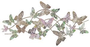 Nowoczesna dekoracja ozdoba ścienna metalowa motyle wielokolorowa Gallium Beliani