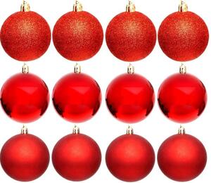 Bombka CHRISTMAS DECORATION 6 cm Czerwony (12 sztuk)