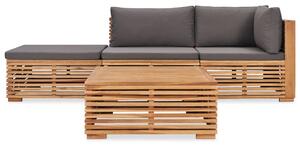 4-cz. zestaw wypoczynkowy do ogrodu, poduszki, drewno tekowe