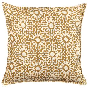 Poduszka dekoracyjna bawełna 45 x 45 cm geometryczny wzór beżowa Ceiba Beliani