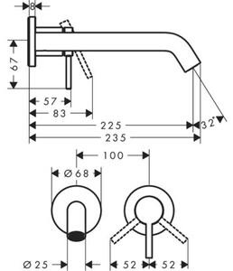 Bateria umywalkowa podtynkowa HANSGROHE Tecturis S 73351000 Chrom
