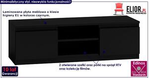Nowoczesna szafka pod tv Verta 3X 140 cm - czarna