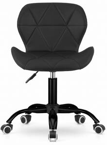 Czarny fotel obrotowy z ekoskóry do biurka - Renes 6X