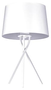 Biała lampa stołowa abażurowa - S913-Brila