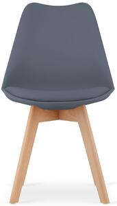 Grafitowe krzesło do salonu z poduszką - Asaba 3X